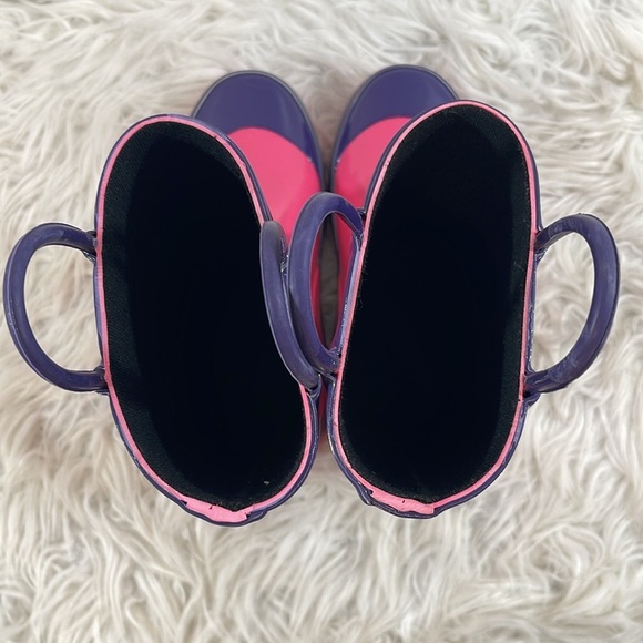 Northside Little Girls' Classic Solid Rainboot Pink / Purple Slip On Size 1 NEW - Picture 7 of 15